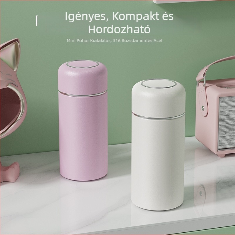 Minimalista mini termosz 316 rozsdamentes acélból, hordozható kis méretű ivóedény, személyre szabható ajándék