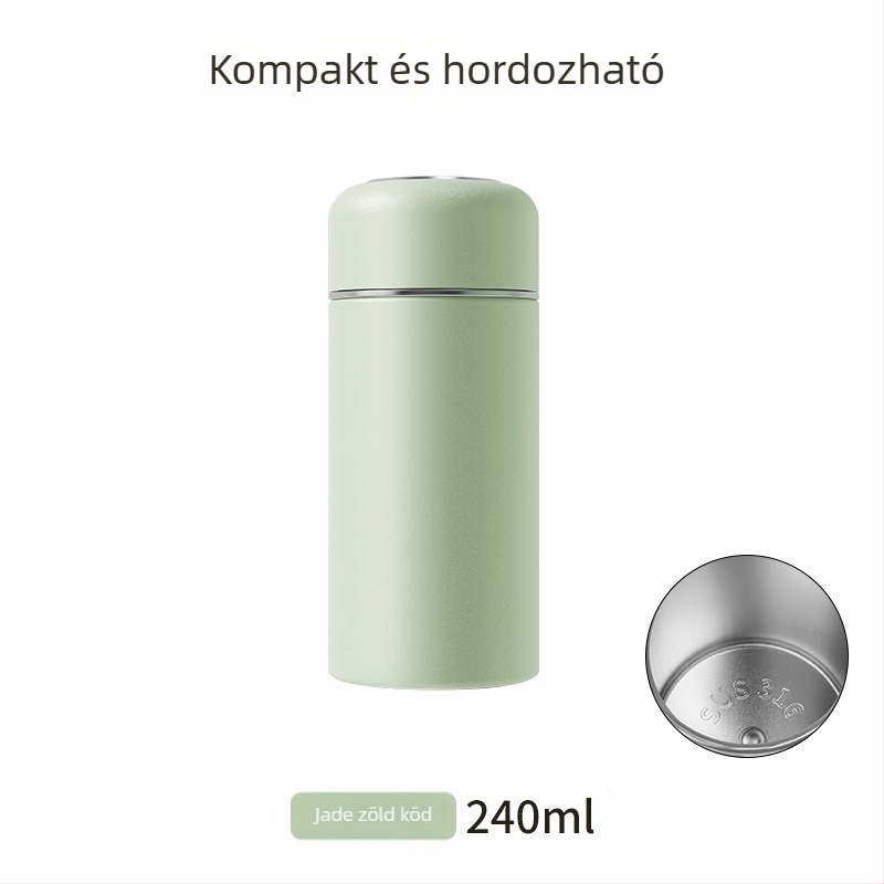 Minimalista mini termosz 316 rozsdamentes acélból, hordozható kis méretű ivóedény, személyre szabható ajándék