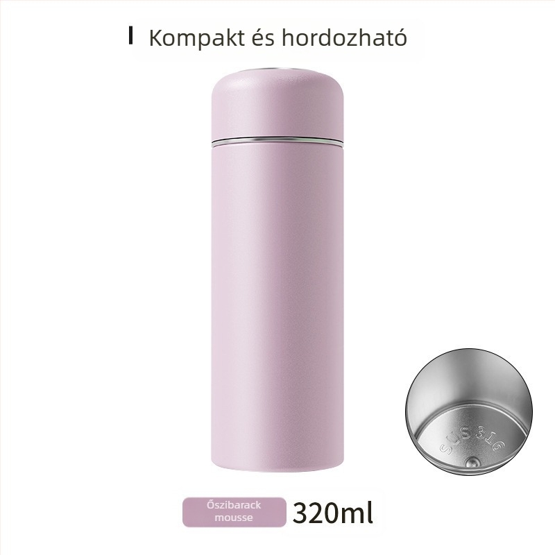 Minimalista mini termosz 316 rozsdamentes acélból, hordozható kis méretű ivóedény, személyre szabható ajándék