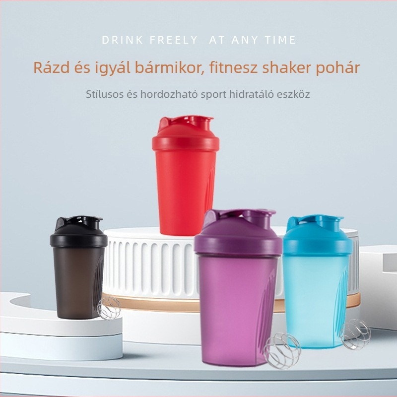 Kültéri sportokhoz shaker pohár, fehérje porral és milkshake-kel, nagy kapacitású műanyag PP