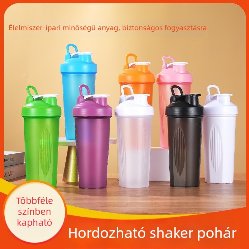 600 ml-es fejlesztett sportos fehérje shake pohár fogantyúval, átlátszó műanyag