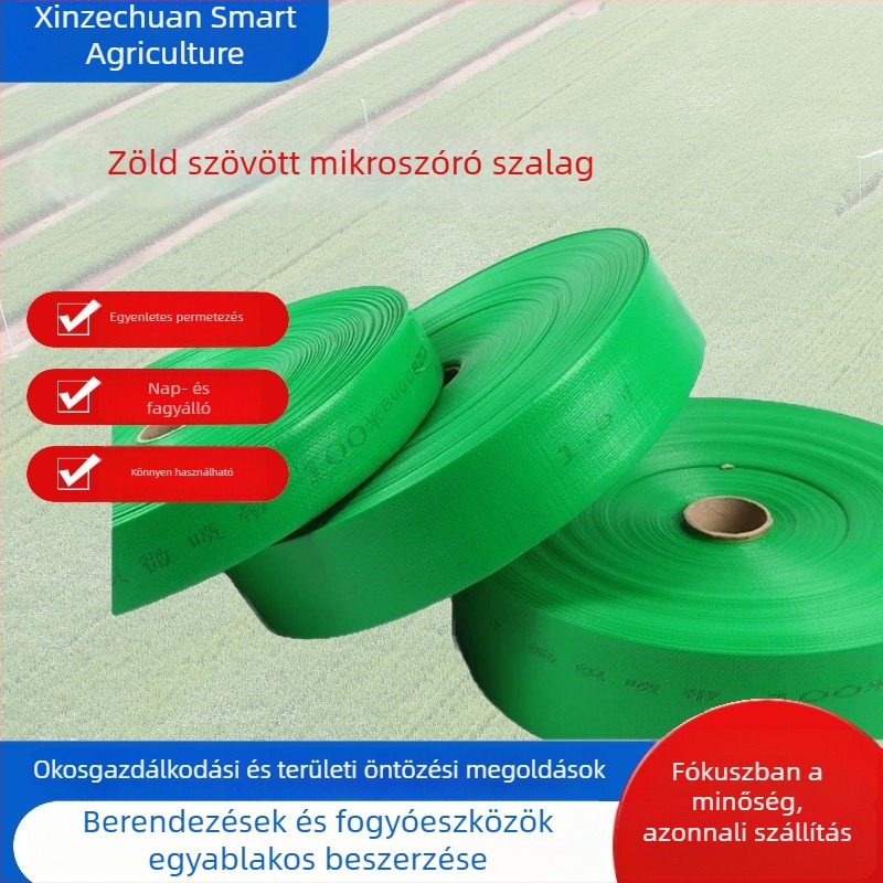 Megvastagított zöld szövött mikroszóróöv – tájépítéshez és mezőgazdasági öntözéshez, nagy nyomású öntözőöv