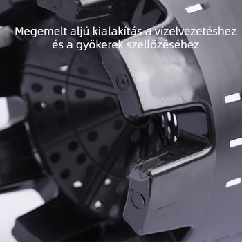Áfonyázási célú műanyag cserép, vastagított gyanta, négyzet alakú gyökérkontrollal, légáteresztő, zöld növényekhez és virágokhoz, nagy, közepes és kicsi méretben.