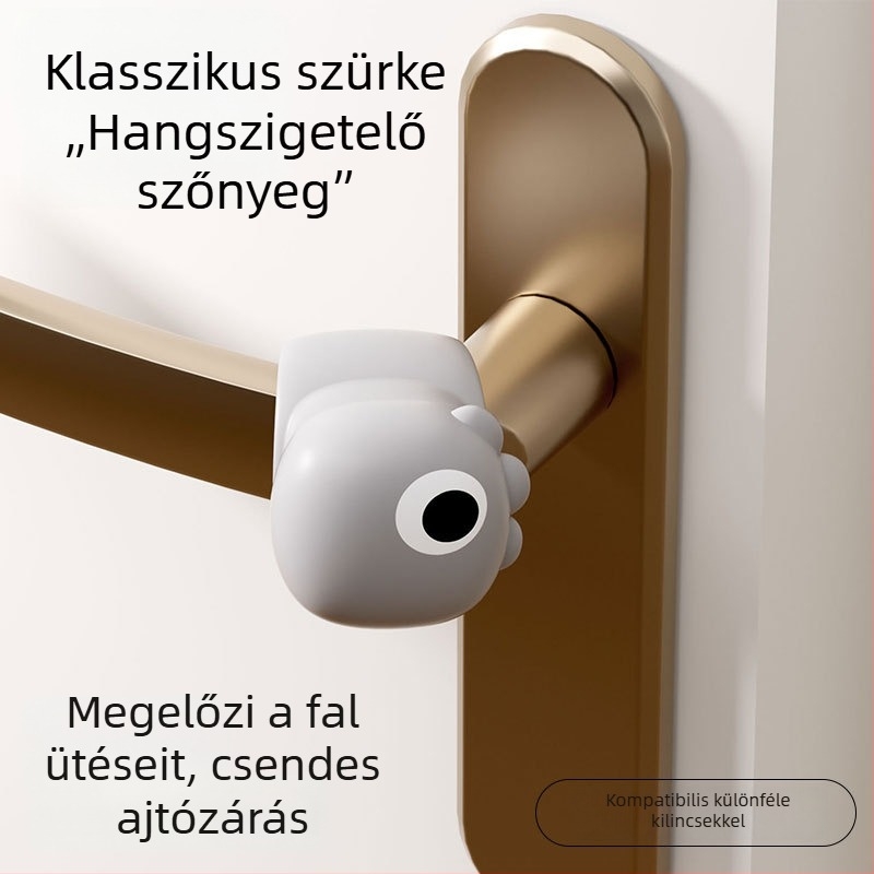 Dinó témájú gyerekeknek készült szilikon kilincsvédő készlet, három darab, ütés elleni és statikus elleni védelem, halk működés