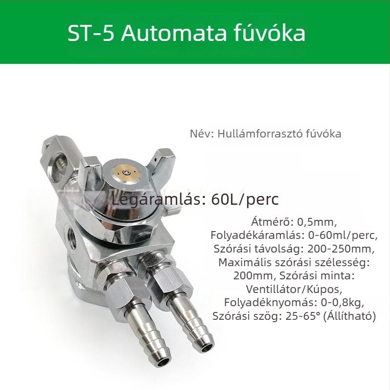 ST-6 szórófej automata festékszóróhoz; ST-5 pneumatikus nagy-atomizációs fej blister géphez