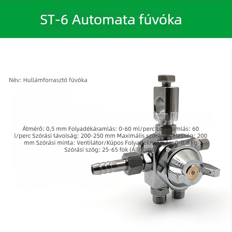 ST-6 szórófej automata festékszóróhoz; ST-5 pneumatikus nagy-atomizációs fej blister géphez