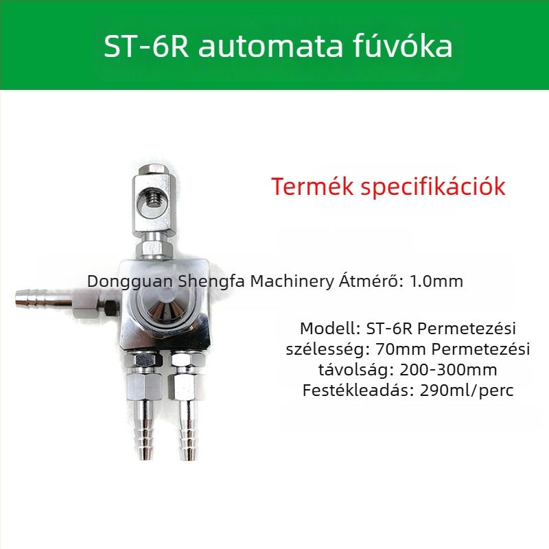 ST-6 szórófej automata festékszóróhoz; ST-5 pneumatikus nagy-atomizációs fej blister géphez