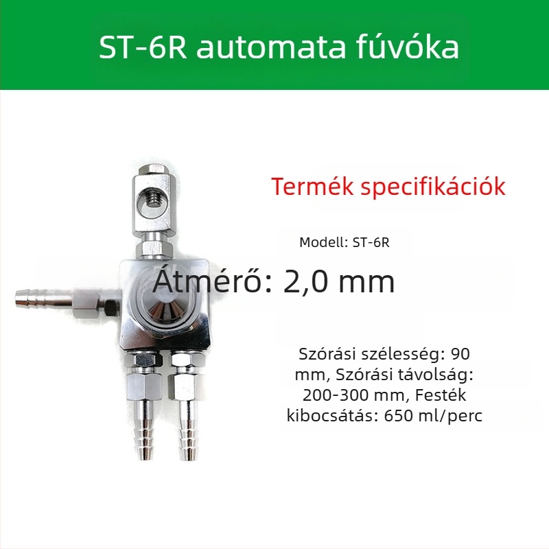 ST-6 szórófej automata festékszóróhoz; ST-5 pneumatikus nagy-atomizációs fej blister géphez