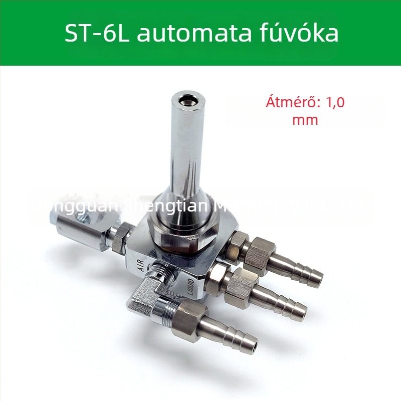 ST-6 szórófej automata festékszóróhoz; ST-5 pneumatikus nagy-atomizációs fej blister géphez