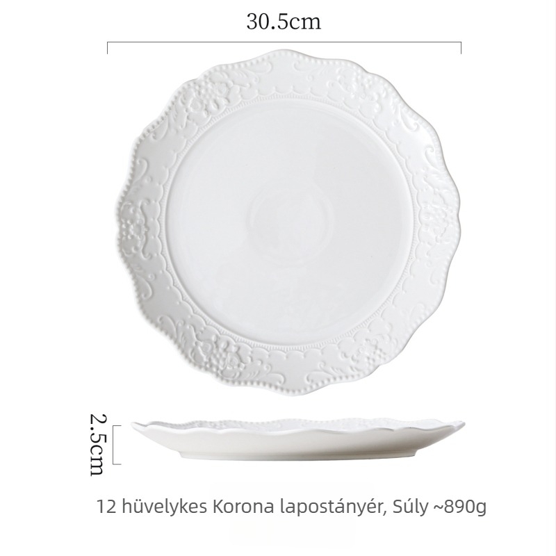 Tiszta fehér kerámia tál otthoni használatra, rizs- és leveses tál, skandináv minimalist stílusú étkészlet