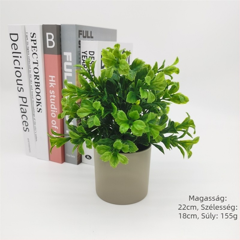 Műanyagból készült zöld növény mini bonsai-stílusú cserepes dekoráció az asztalra