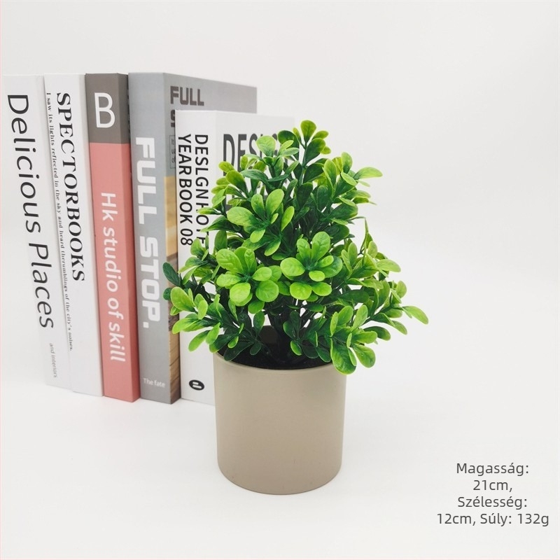 Műanyagból készült zöld növény mini bonsai-stílusú cserepes dekoráció az asztalra