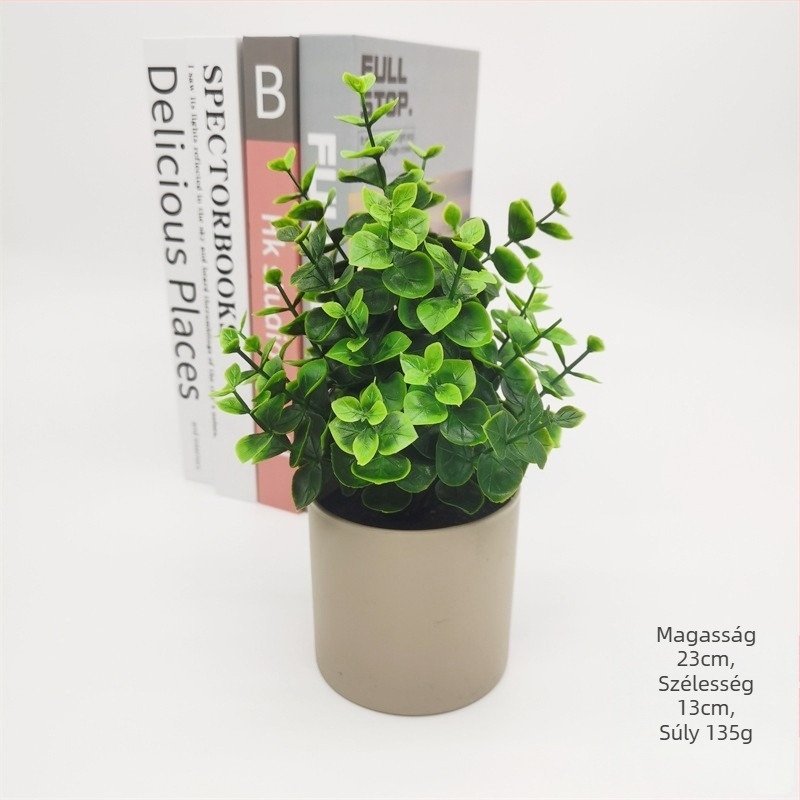 Műanyagból készült zöld növény mini bonsai-stílusú cserepes dekoráció az asztalra