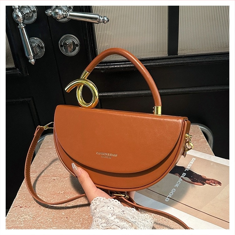 Női PU bőr Box Saddle táska – kézi fogantyú, crossbody lehetőség, közepes méret, 2025 divat