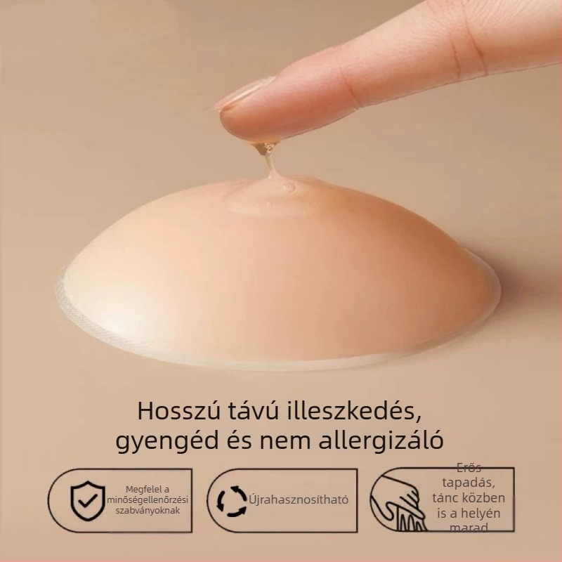 Szilikon mellfedő, láthatatlan, varrás nélküli, ultra vékony, kis méretű keblekhez, vállpántos ruhákhoz