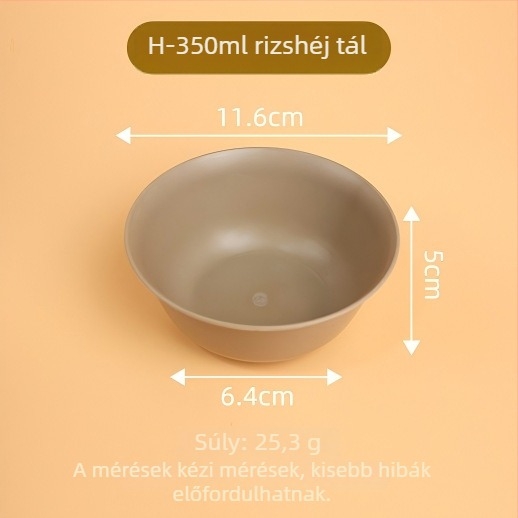 Egyedhasználatos rizshéjból készült tál, 350 ml, vastag falú, leveshez alkalmas