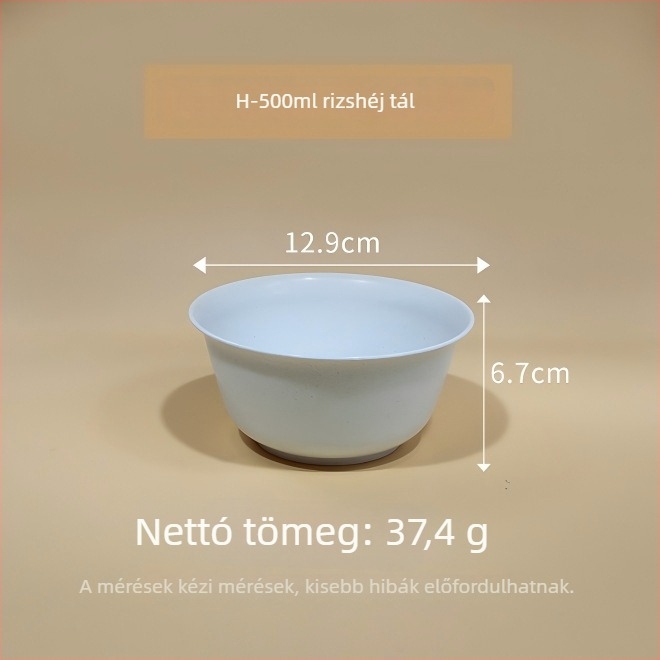 Egyedhasználatos rizshéjból készült tál, 350 ml, vastag falú, leveshez alkalmas