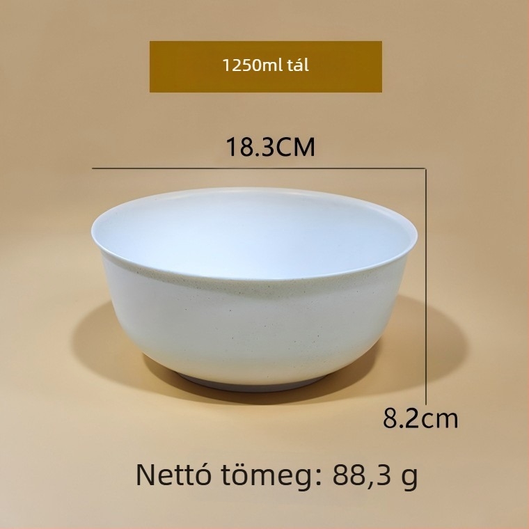Egyedhasználatos rizshéjból készült tál, 350 ml, vastag falú, leveshez alkalmas