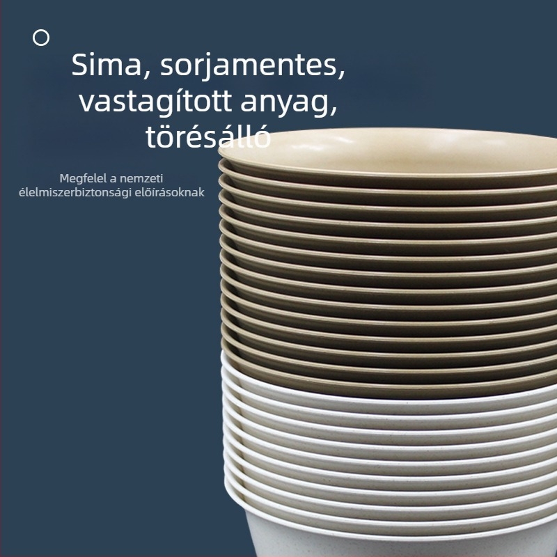 Egyedhasználatos rizshéjból készült tál, 350 ml, vastag falú, leveshez alkalmas