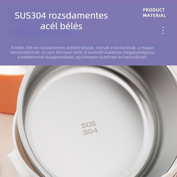 Karikatúra Sonic medve kör alakú rozsdamentes acél ebédes doboz, hordozható, zárható, többszintes, evőeszközzel