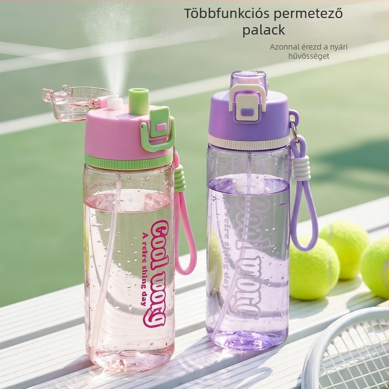 Nyári sportos permetező vízpalack gyerekeknek, kültéri edzésekhez, hőálló és szivárgásmentes
