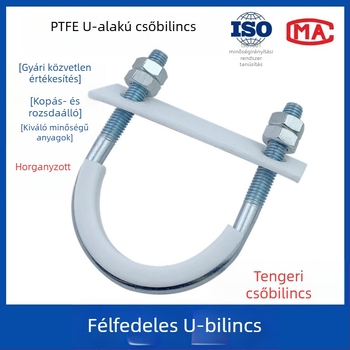 PTFE galvanizált U-alakú csőbilincs tengeri alkalmazásokhoz belső bevonattal