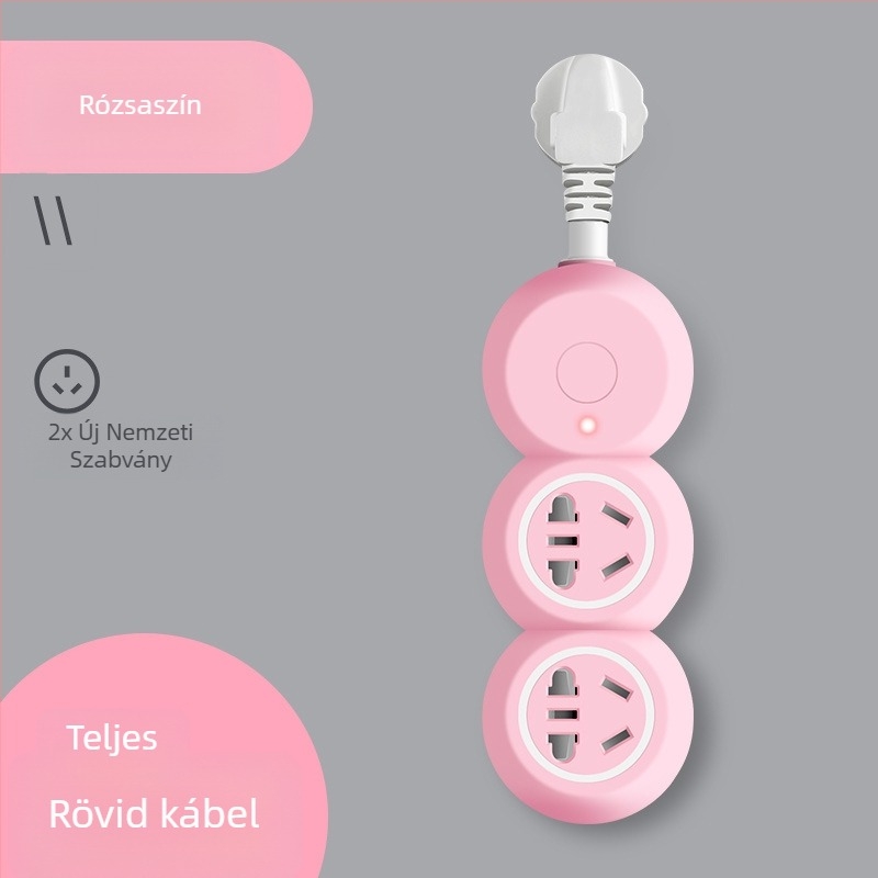 Több dugaszolóval ellátott hosszú vezetékes elosztó, ideális kollégiumokba és otthonra