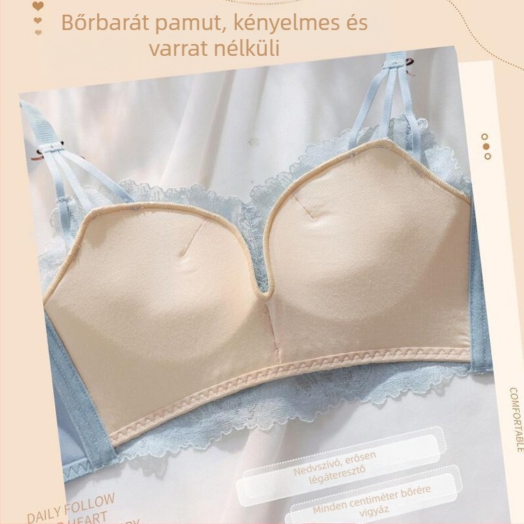 Drót nélküli melltartó készlet kis kosárméretű nőknek, emelő és gyűjtőhatás, vastag modál anyag, oldalsó támasz, formázó