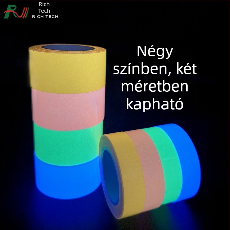PET foszforeszkáló szalag, önfénylő biztonsági figyelmeztető szalag élénk színekben, vészhelyzetekre és tűzvédelmi használatra, 3 m hosszú