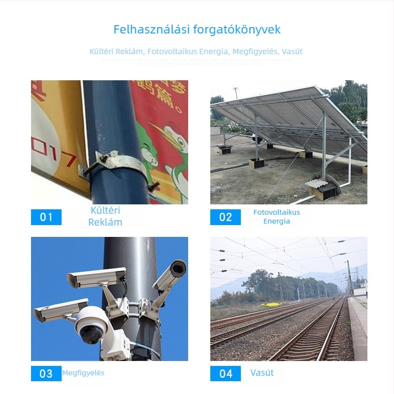2,0 mm vastag galvanizált vasból készült csőbilincs zsanérral és függő klipszekkel kör alakú csövekhez
