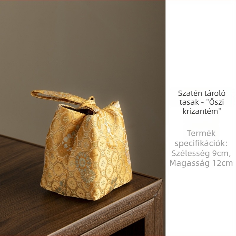 Felhőmintás szövetből készült utazási teáskészlet-táska belső párnázott teáskanna-zsebbel, luxus anyagú ékszer-szervező