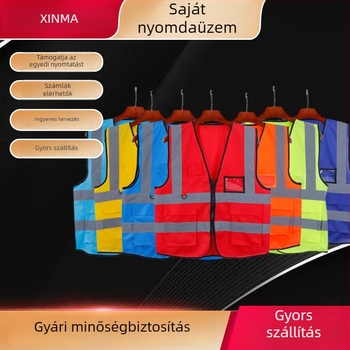 Xinma Magas láthatóságú fényvisszaverő mellény több zsebbel – forgalomhoz, építéshez és tisztítási munkákhoz