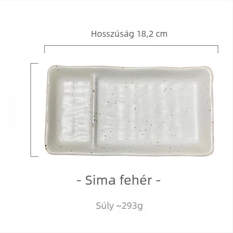 Porcelánból készült kétrekeszes tál szószossal, japán stílusban, tortákhoz, sushihoz, desszertekhez és nassolnivalókhoz.