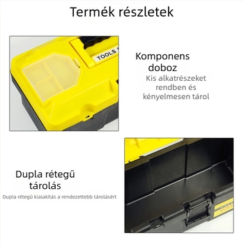 ABS műanyag hordozható szerszámtartó doboz autójavításra, többfunkciós