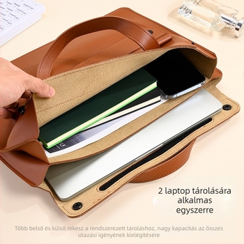 Könnyű luxus accordion-stílusú nagy kapacitású laptop táska, sok rekesszel a rendezett tároláshoz, ideális ingázáshoz és üzleti használathoz, elfér benne a laptop és a tablet.