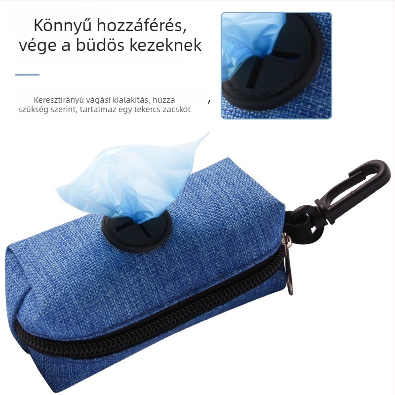 Kisállat hulladék zacskó adagoló és vászon tárolótáska kutyáknak, hordozható függő szervező