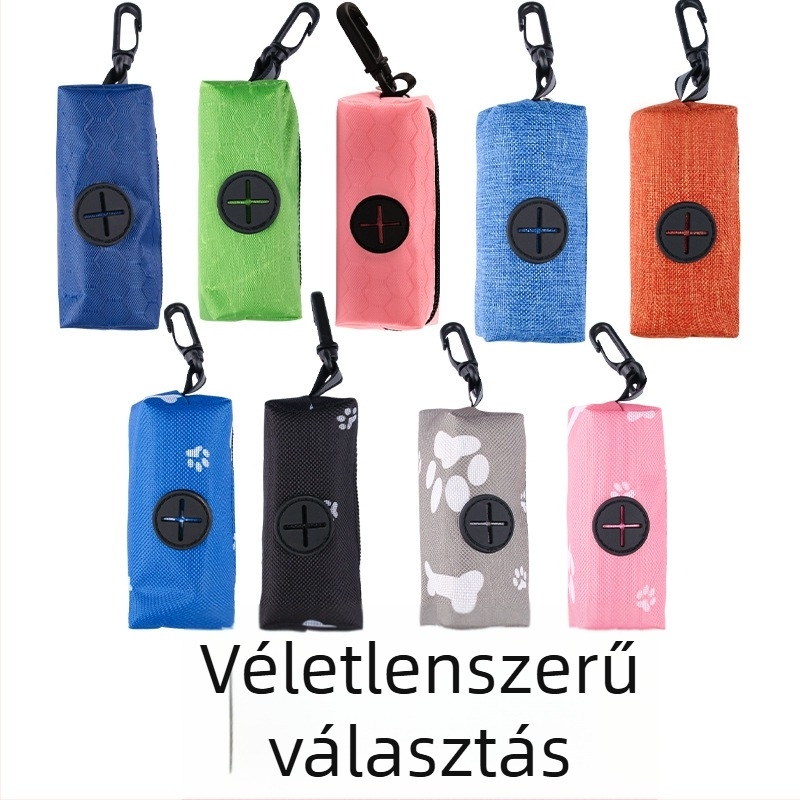Kisállat hulladék zacskó adagoló és vászon tárolótáska kutyáknak, hordozható függő szervező