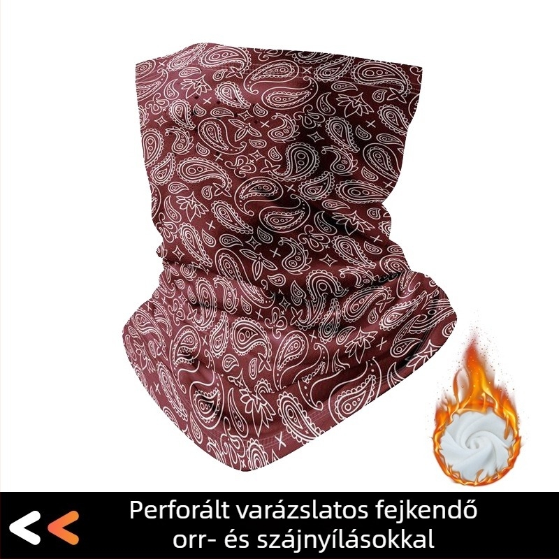 Őszi–téli kültéri maszk kempinghez, hegymászáshoz, síeléshez és kerékpározáshoz, uniszex, fleece-betétes meleg arc- és nyakvédő