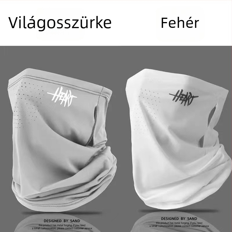 Napvédő nyakmaszk jégselyem anyagból, légáteresztő, UV-védelem, nyári szabadtéri biciklizéshez és horgászathoz