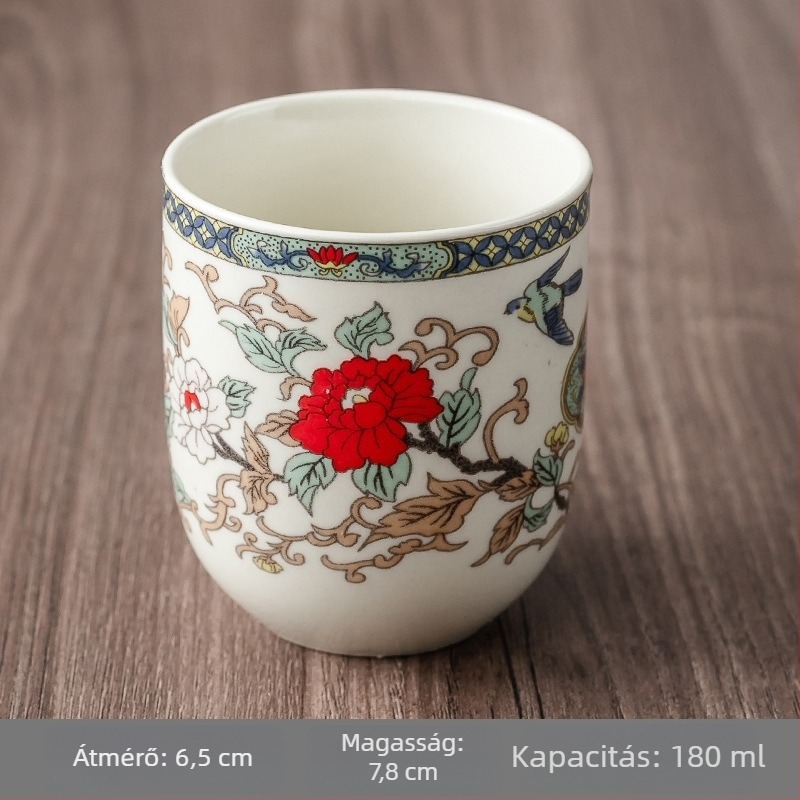 Kék-fehér porcelán Kung Fu tea készlet hat kóstolócsészével és egy tálalócsészével