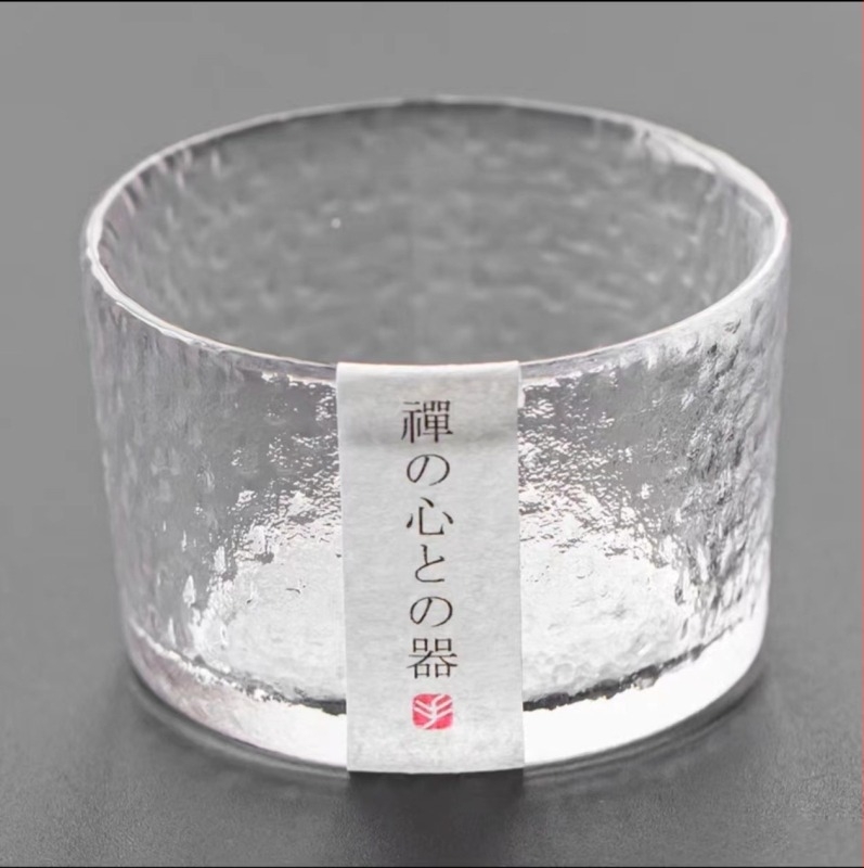 Japán stílusú kónuszos teáscsésze arany kerettel, üvegből készült kis teáscsésze, Kung Fu teáskészlet, üzleti ajándék