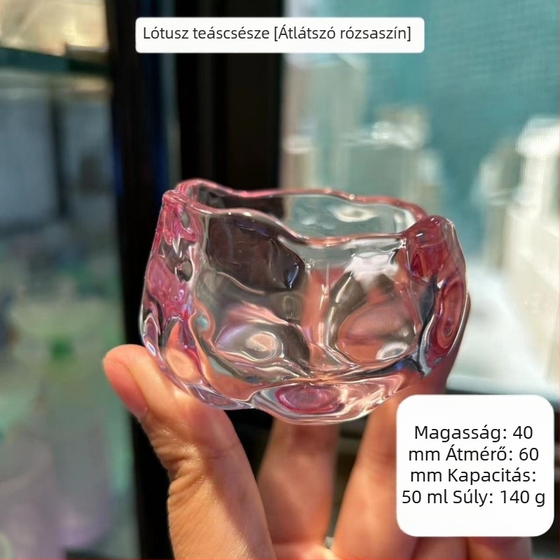 Új kínai stílusú gaiwan teáskészlet lótusszal, otthoni használatra, kristályüveg, hőálló teáscsészék