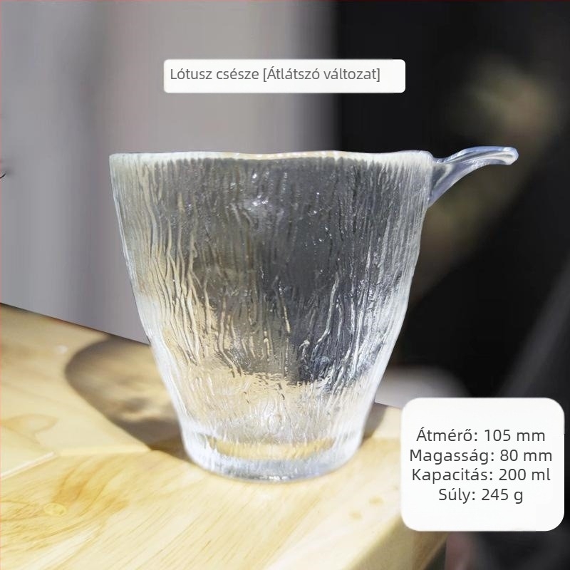 Új kínai stílusú gaiwan teáskészlet lótusszal, otthoni használatra, kristályüveg, hőálló teáscsészék