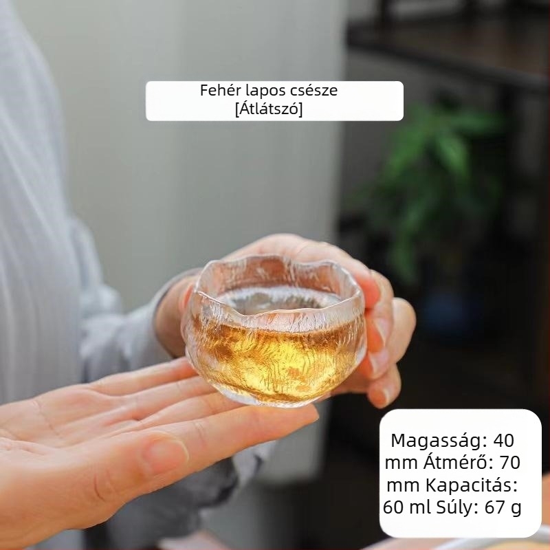 Új kínai stílusú gaiwan teáskészlet lótusszal, otthoni használatra, kristályüveg, hőálló teáscsészék