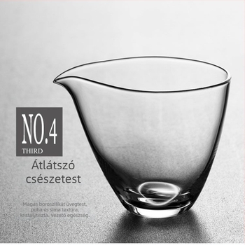 Vízcsepp alakú teás pohár japán stílusú, boroszilíkat üveg, teaszeparátor, vastag hőálló üveg, fogantyú nélkül
