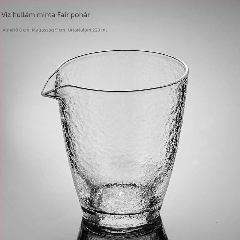 Vízcsepp alakú teás pohár japán stílusú, boroszilíkat üveg, teaszeparátor, vastag hőálló üveg, fogantyú nélkül