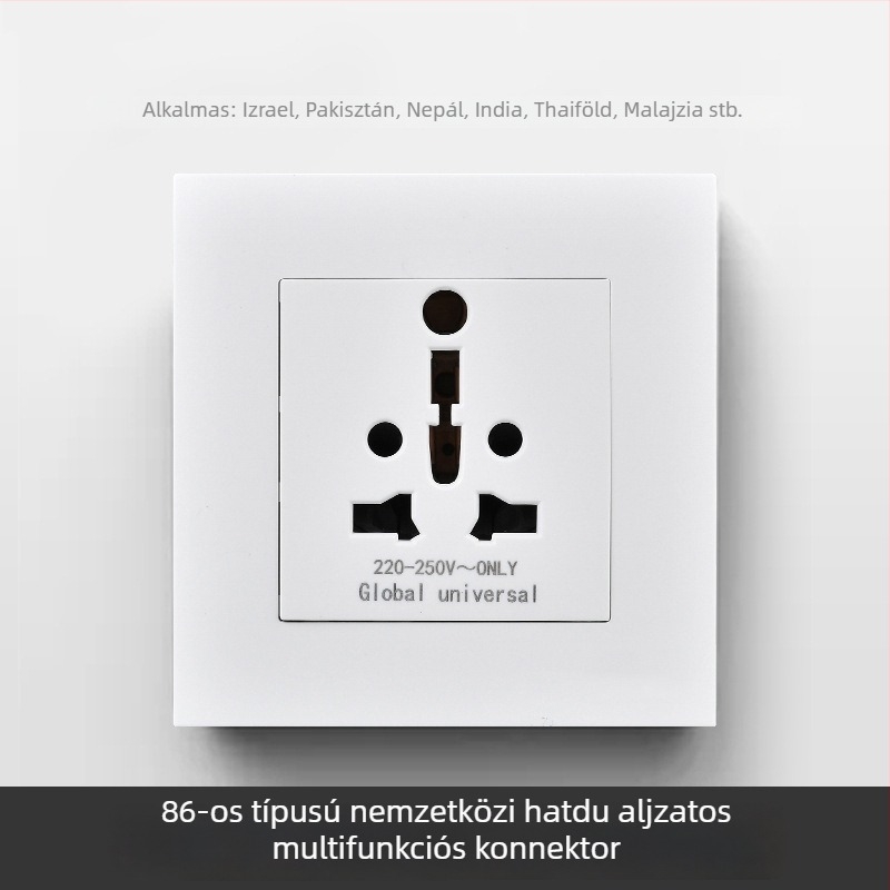 Nemzetközi hatszögletes aljzatpanel, 86-os és 142-es típusú kapcsolóval