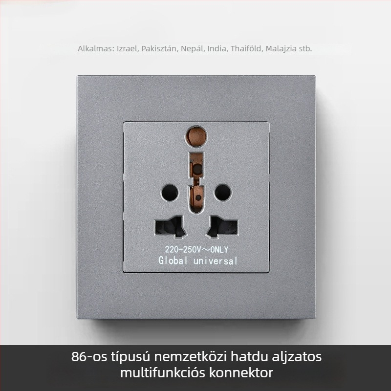 Nemzetközi hatszögletes aljzatpanel, 86-os és 142-es típusú kapcsolóval