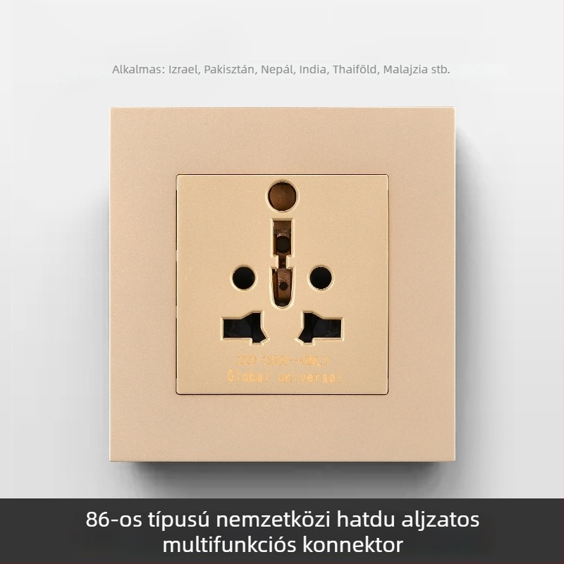 Nemzetközi hatszögletes aljzatpanel, 86-os és 142-es típusú kapcsolóval