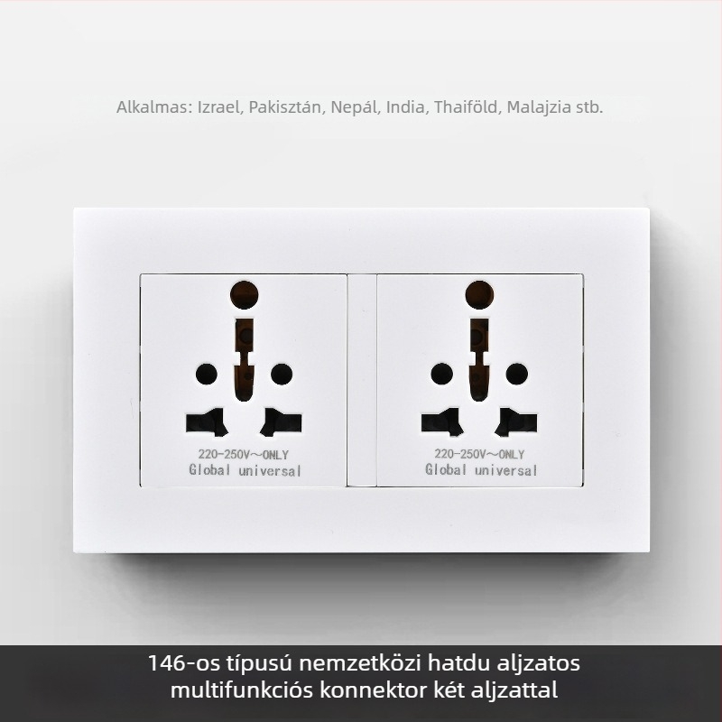 Nemzetközi hatszögletes aljzatpanel, 86-os és 142-es típusú kapcsolóval
